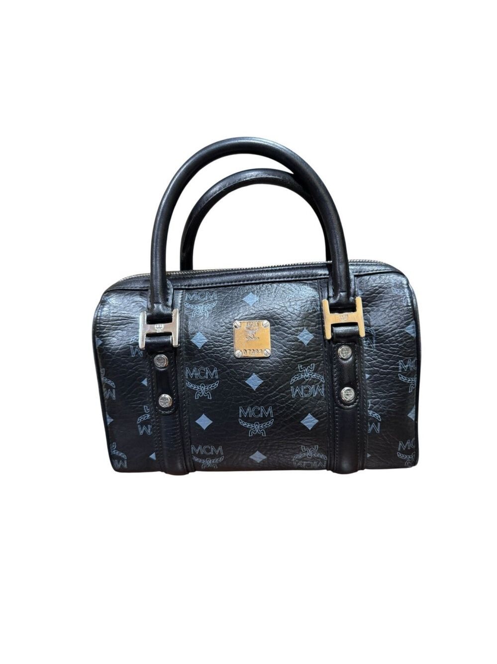 MCM Visetos Black Boston Satchel